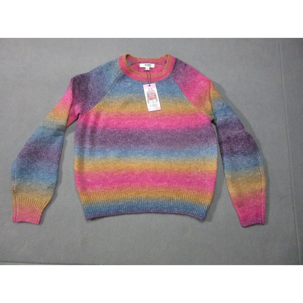 Steve Madden Sweater Womens Small Rainbow Striped Ombre BB Dakota Long Sleeve